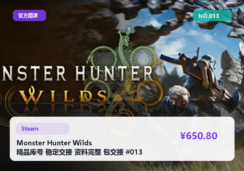 Monster Hunter Wilds 精品库号 稳定交接 资料完整 包交接 #013